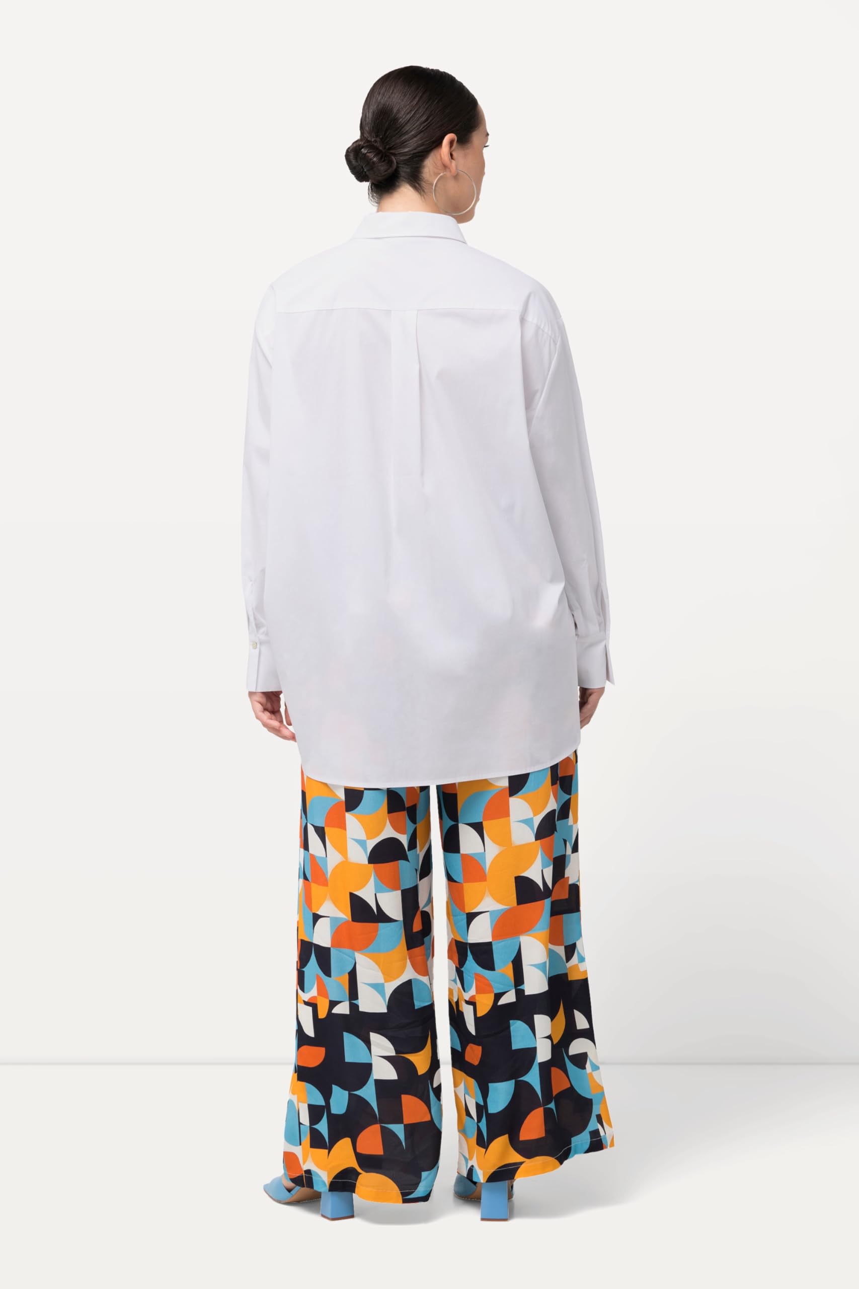 Ulla Popken Femme Grandes Tailles Chemisier Oversize à Manches Longues 813741