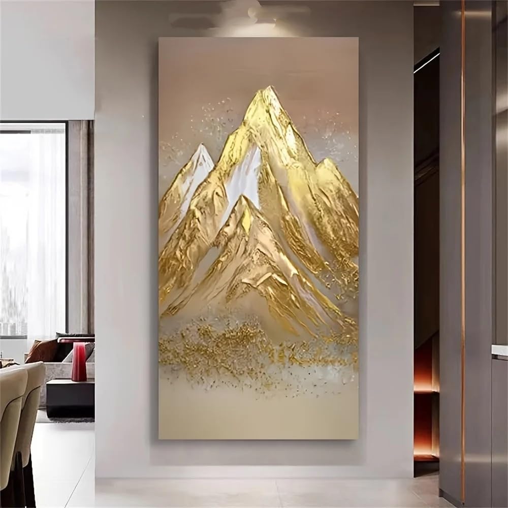 SDVIB Modern Rizhao Jinshan Landscape Canvas Wall Art Prints Minimalist Elegant Painting for Living Room Decor(80x160cm/ Frameless)