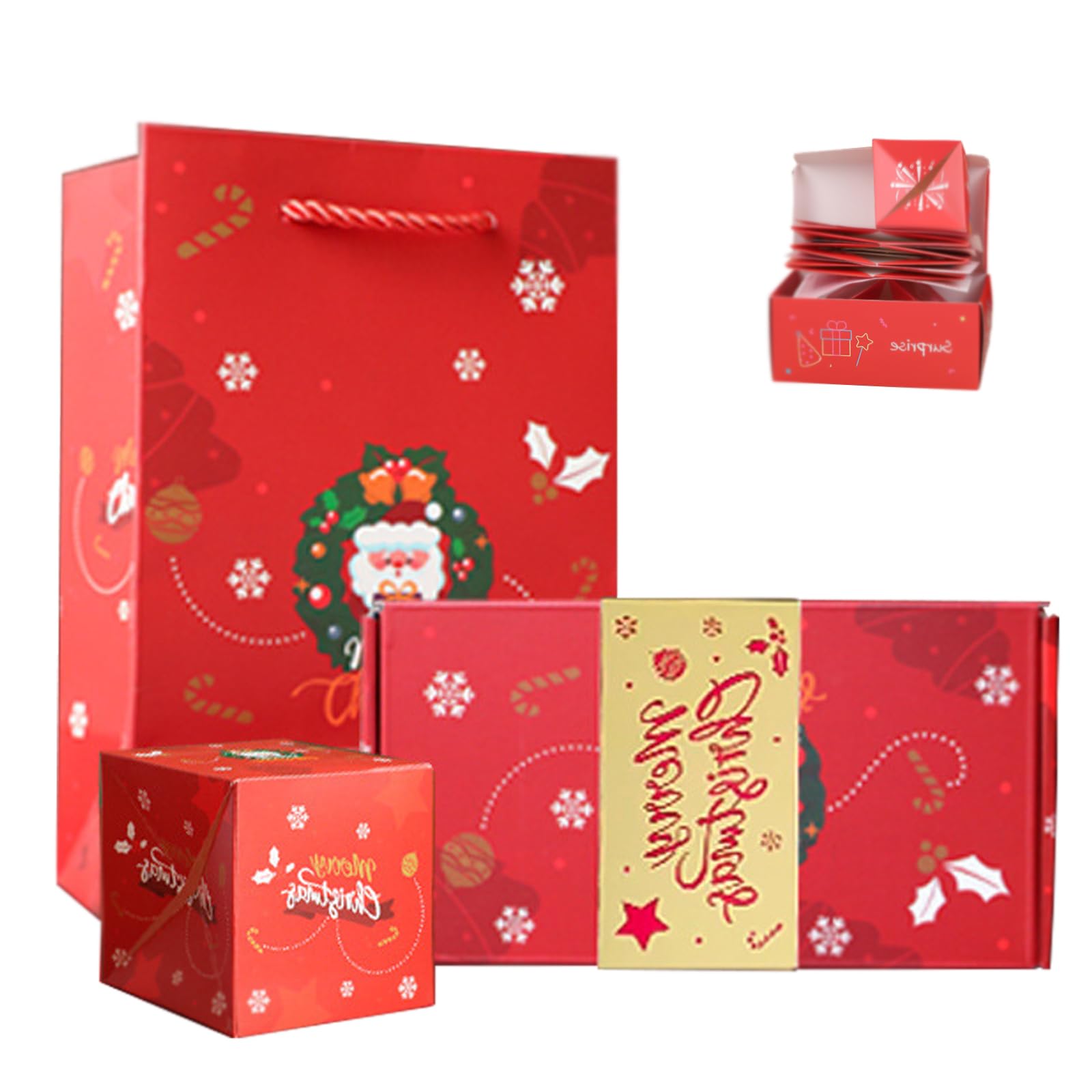Akayoo Red Surprise Money Explosion Gift Box,Surprise Gift Box Exploding,Pop Up Money Gift Box,Diy Pop-Up Surprise Box,Folding Bouncing Envelope Gift Box,Christmas Explosion Gift Box