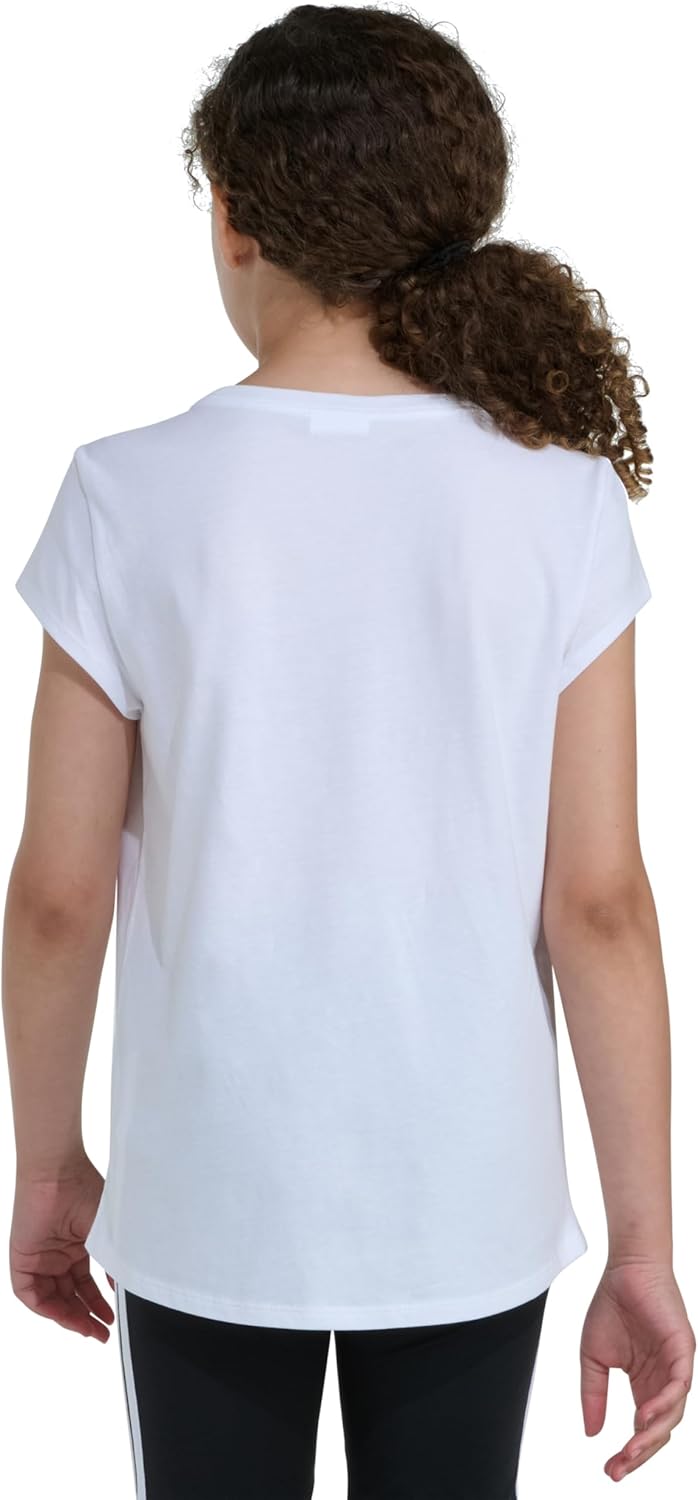 adidas, Girls, Cap Sleeve Tee (Big Kids), White, Large, Big Kid - Image 2