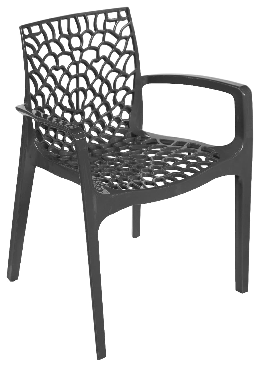 GRAND SOLEIL Grandsoleil Upon Gruvyer Fauteuil empilable en polypropylène Anthracite 53 x 58 x 81 cm