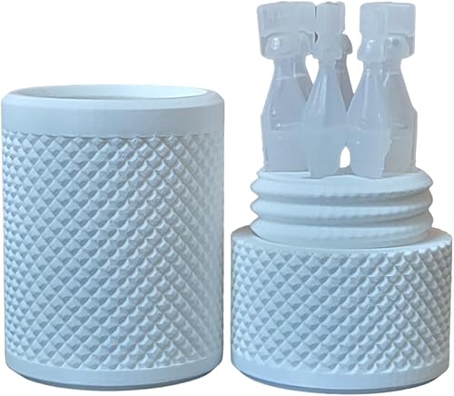 Soporte para viales de gotas para ojos y estuche de almacenamiento, almacena de forma segura siete (7) viales de un solo uso, tapa de rosca, patrón