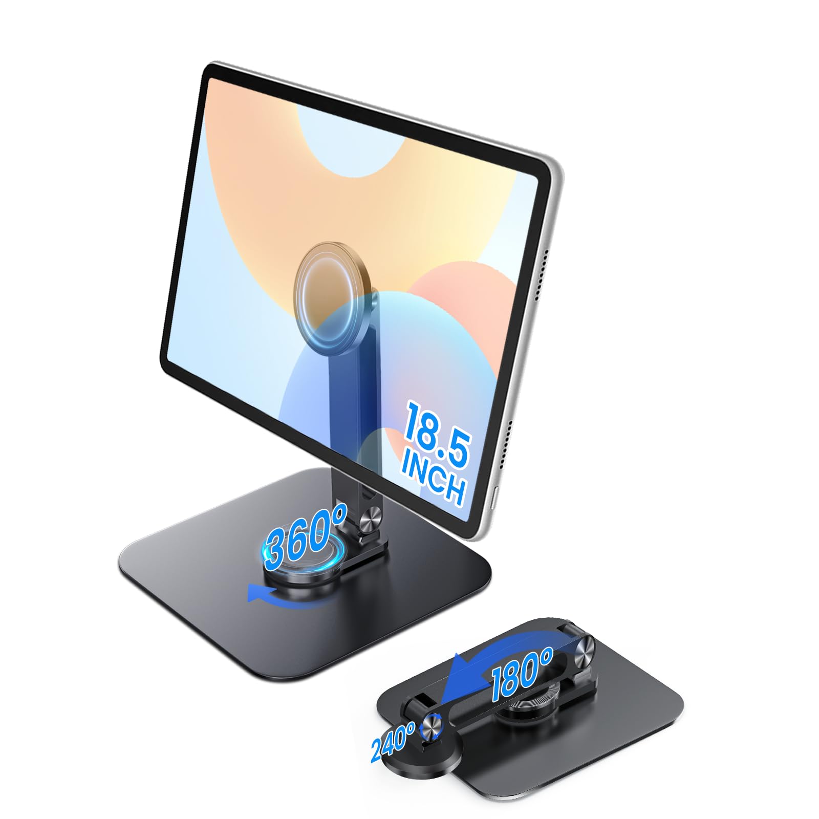 Adjustable Portable Magnetic Monitor/iPhone/Tablet Stand Magnetic Quick-Release - Foldable 10.1 10.5 11 11.6 12 12.5 15.6 17 17.3 18 18.5 inch Portable Monitor iPad Air mini Pro Samsung POS, Kindle