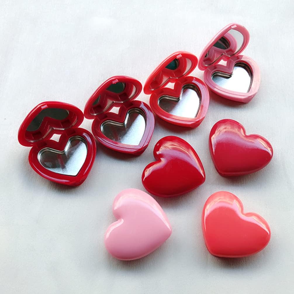 minkissy 4-pack Heart Shape Lipstick Holder Case Refillable Container for Lip Balm Eyeshadow and Blusher Lightweight Travel Storage 1.81 X 1.33 X 0.78 in