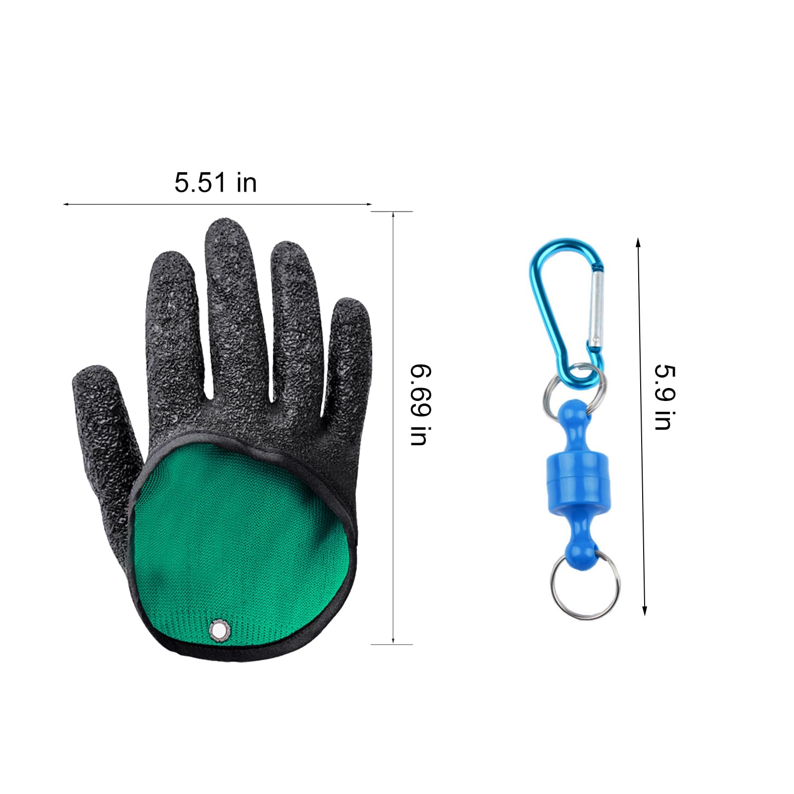 Kiuiom 1 Par Guantes De Pesca Impermeables,Guantes De Pesca Anticortes De Caza,Guante Resistentes Pinchazos,Antideslizante Al Aire Libre,para Manipular con Seguridad,con 2 Hebillas Magnéticas