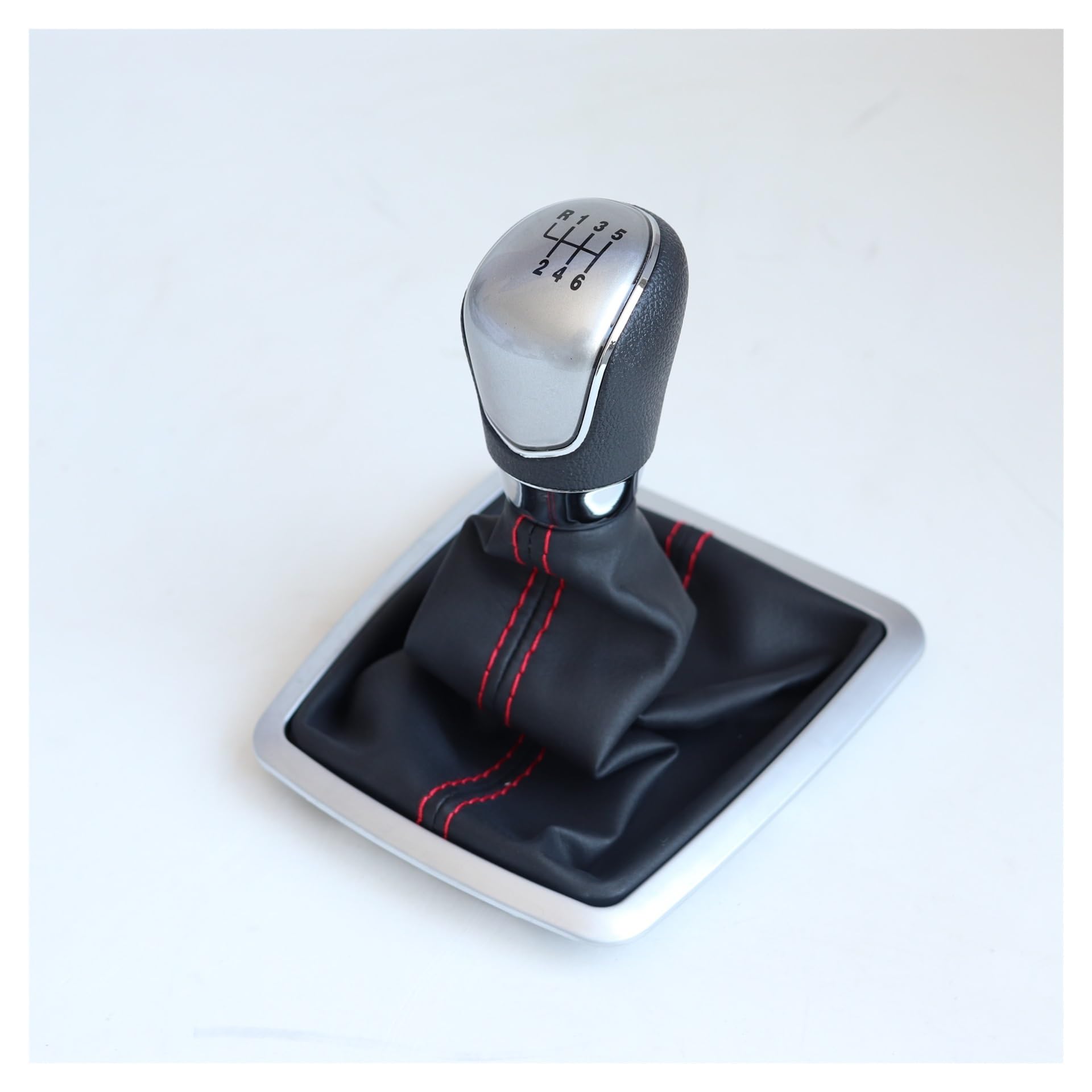Aimazom Car Gear Shift Knob for Ford for Focus MK2 Manual Gear Shift Knob Shifter Lever Head for Modification and Replacement(Silver,for 6 Speed)