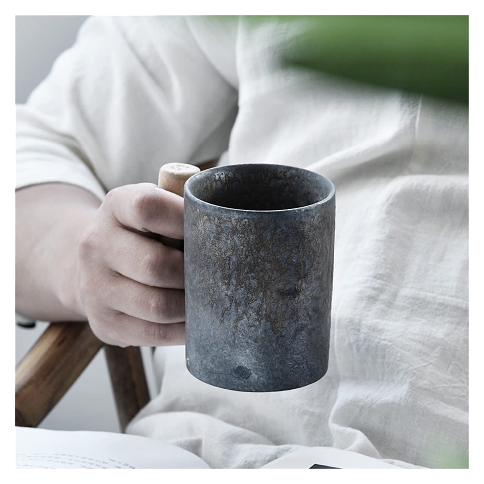 Duże ceramiczne kubki do kawy, Zestaw filiżanek i spodków do herbaty w różnych stylach(Style-2 a)