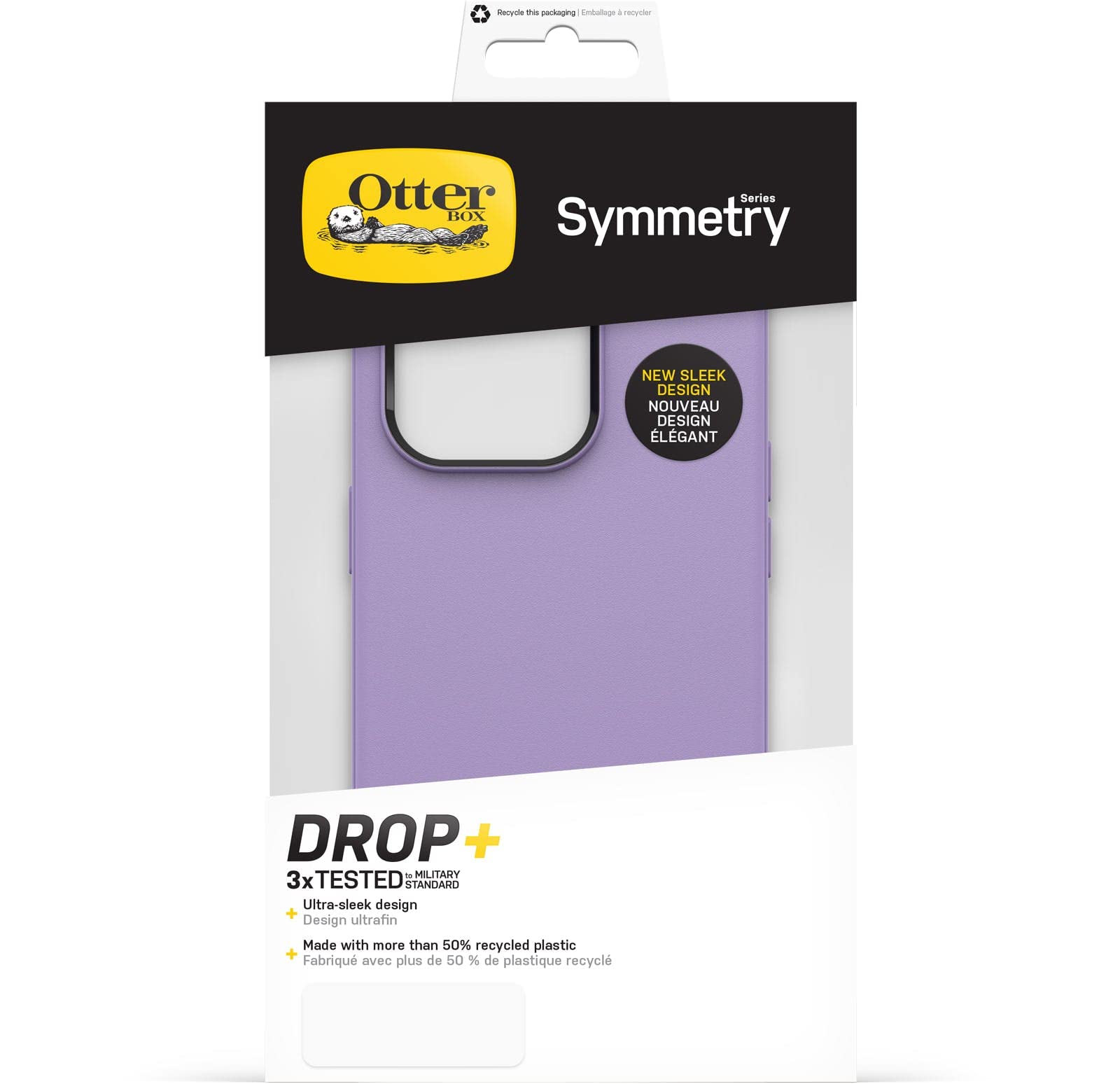 OtterBox Cover per iPhone 14 Pro Symmetry, resistente a shock e cadute, sottile, testata 3x norme MIL-STD 810G, protezione antimicrobica, Viola