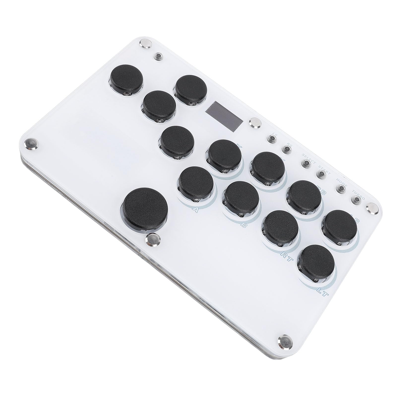 Omquot Controller da Gioco Fight con Effetti RGB per PC e Giocatori Multipiattaforma Design Portatile a 13 Tasti Satinato