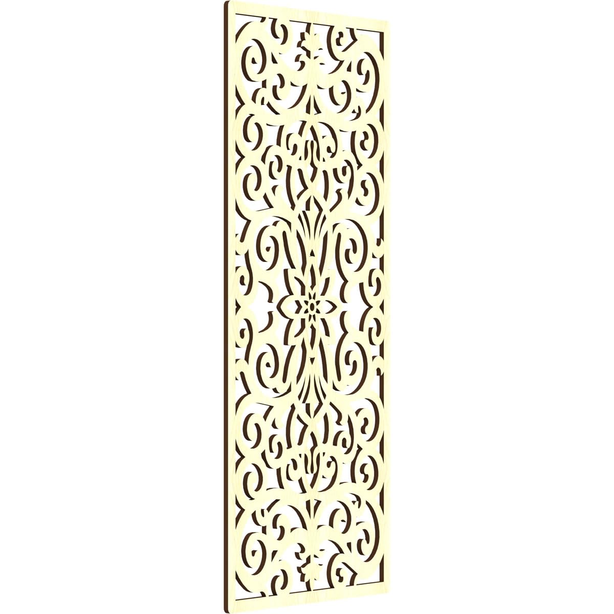 Buel Decorative Pierced Fretwork Wood Wall Panels, 19 3/8"W x 49 3/8"H x 3/8"T, Alder