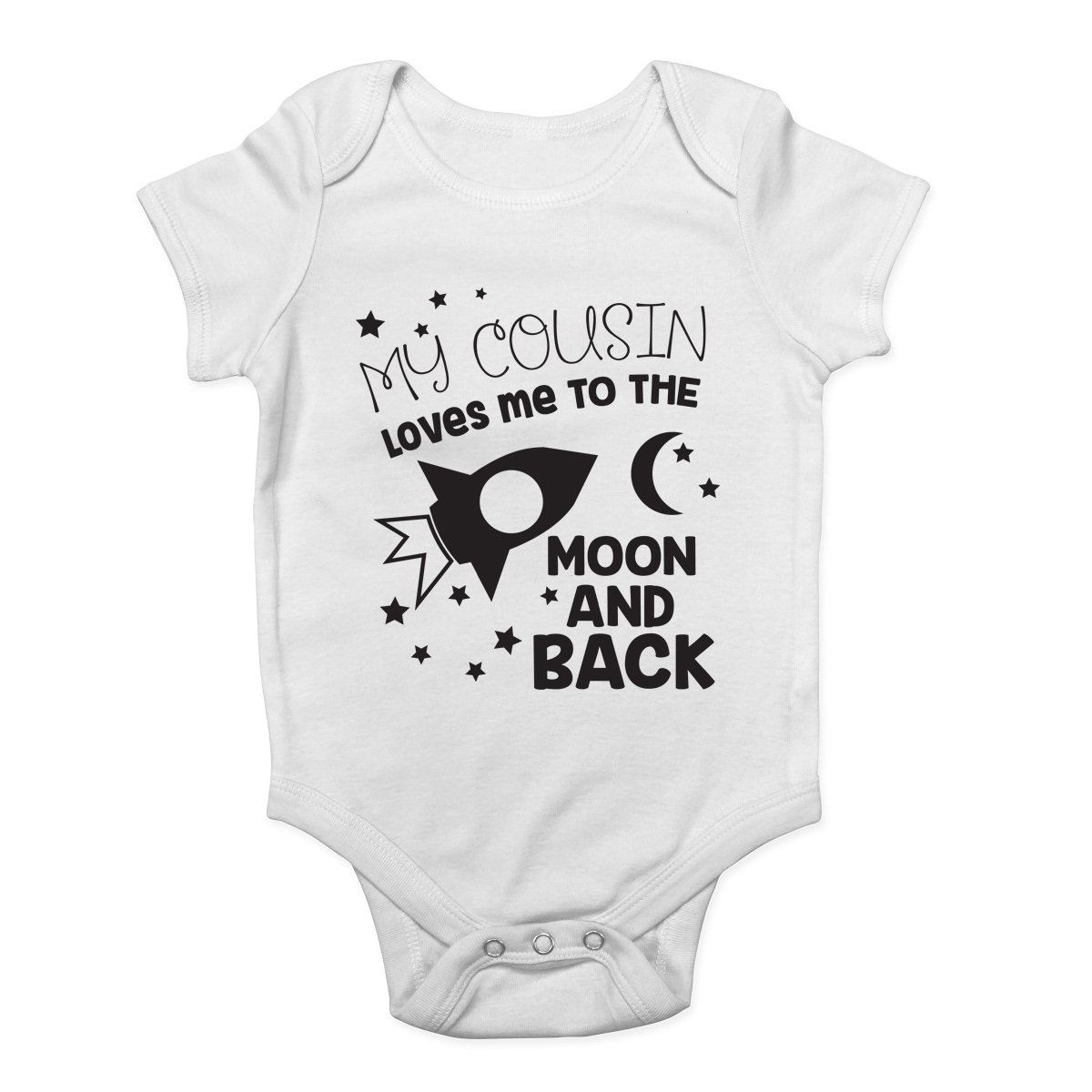 My Cousin Loves me to The Moon and Back Cute Boys and Girls Baby Vest Bodysuit White
