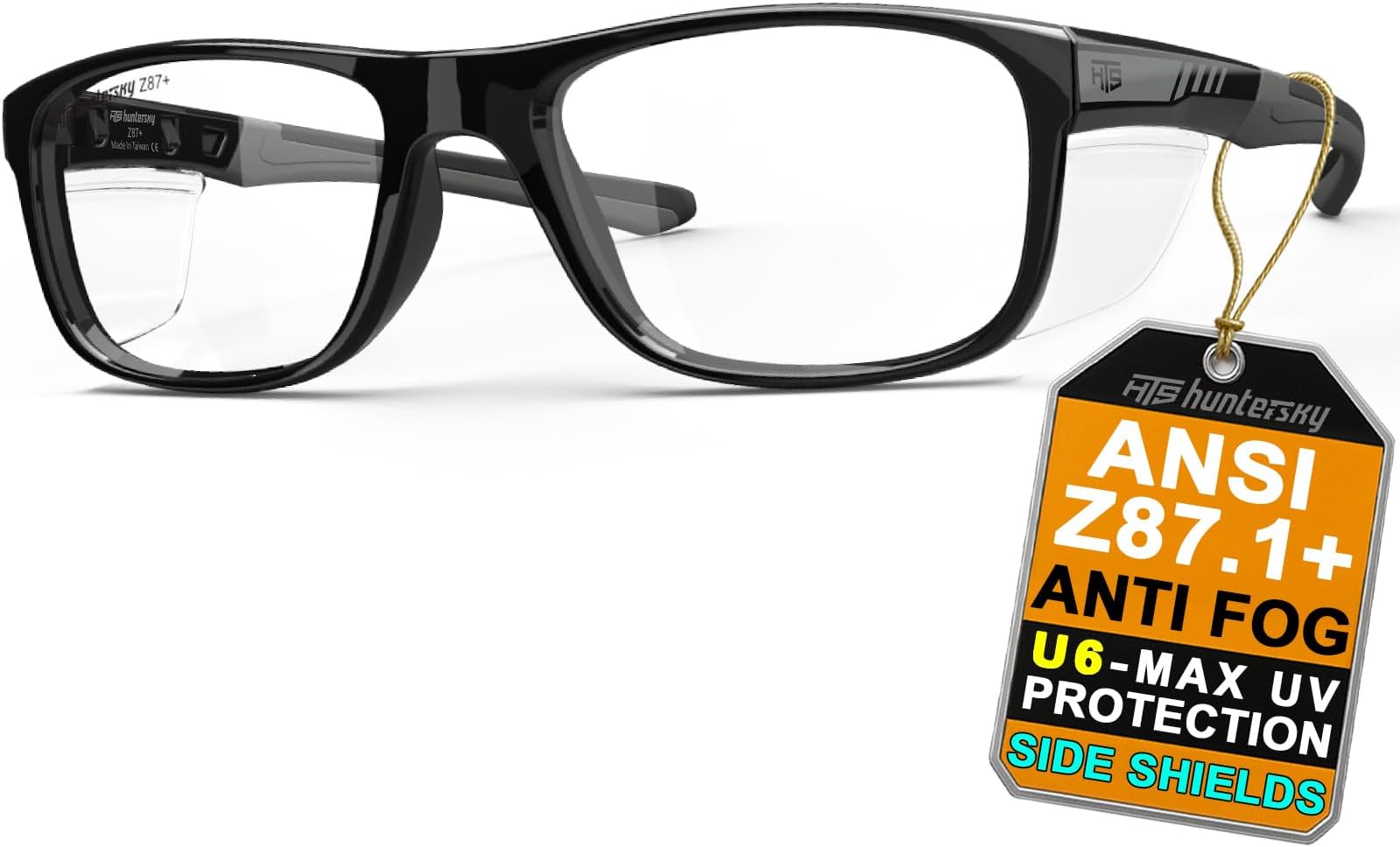 HTS HUNTERSKY TR90NZZ Safety Glasses with Side Shield Small Size Women Men ANSI Z87 Anti Fog Scratch Resistant Lab Pickleball