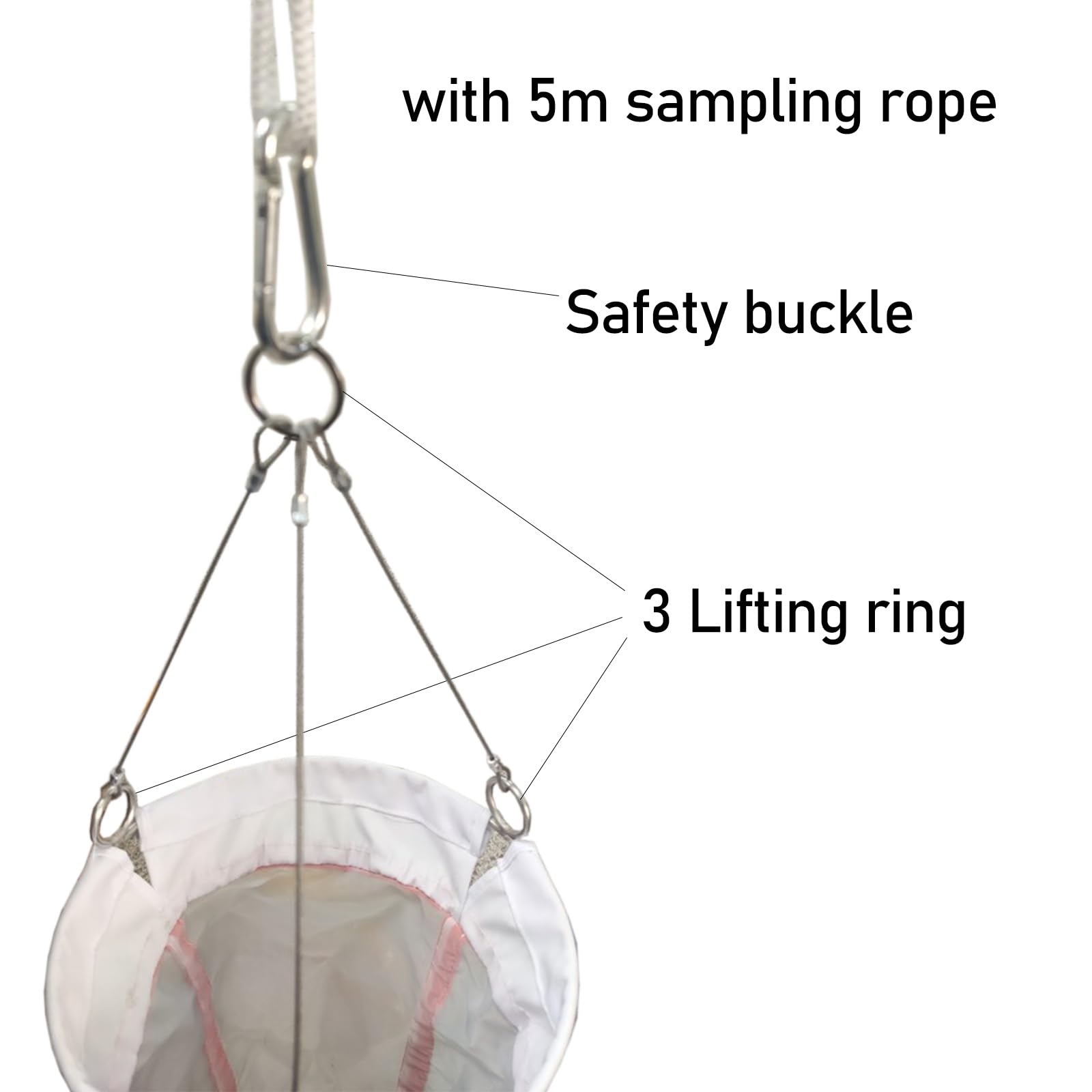 ERRULAN Planktonnetz mit 600/500/400/300 Mesh 60cm lang, Fluss-/See-Phytoplankton-Probenahmenetze mit 2 Auffangflaschen, experimentelles Nylon(20 Micron)