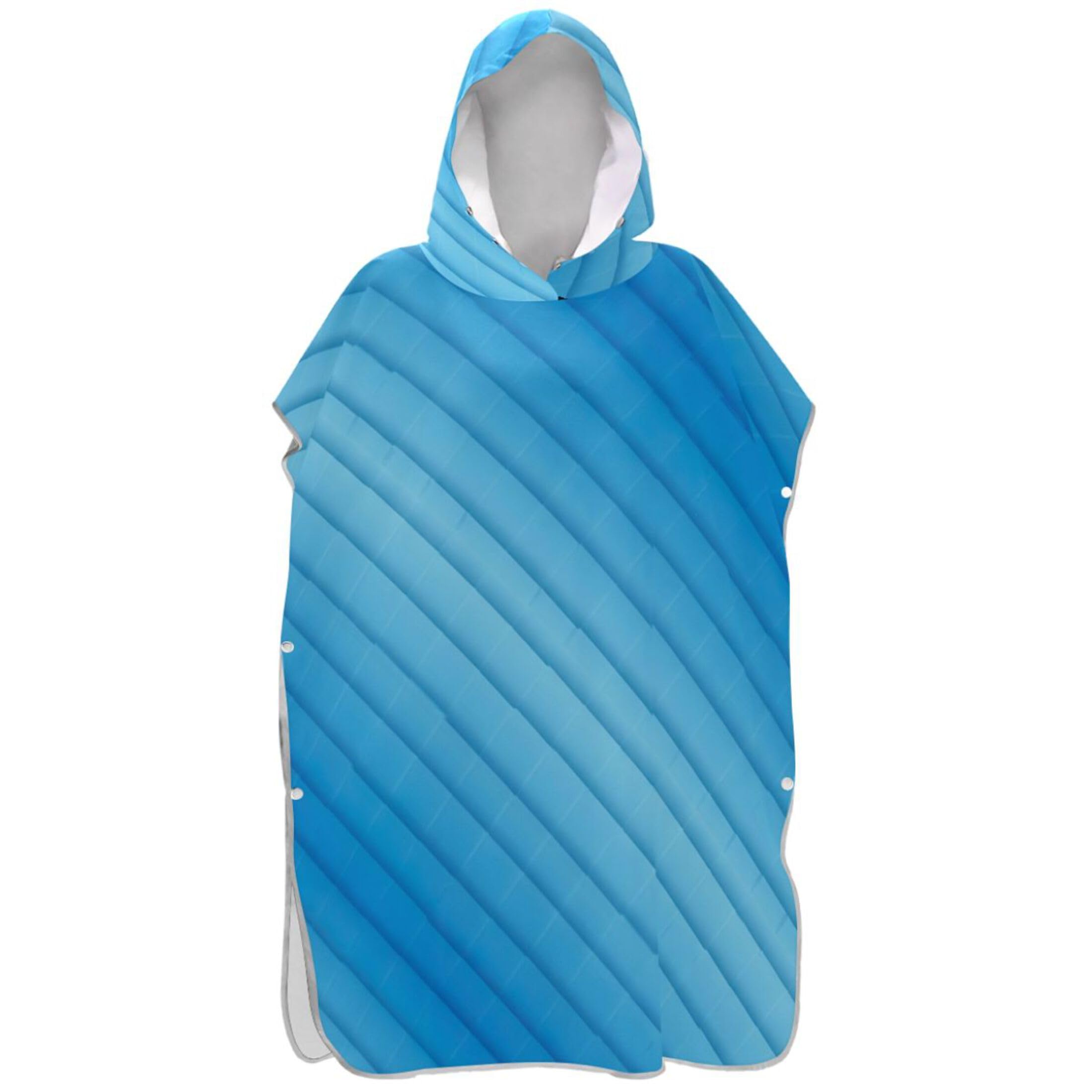 Poncho de surf grande taille adulte bleu rayé dégradé serviette de plage