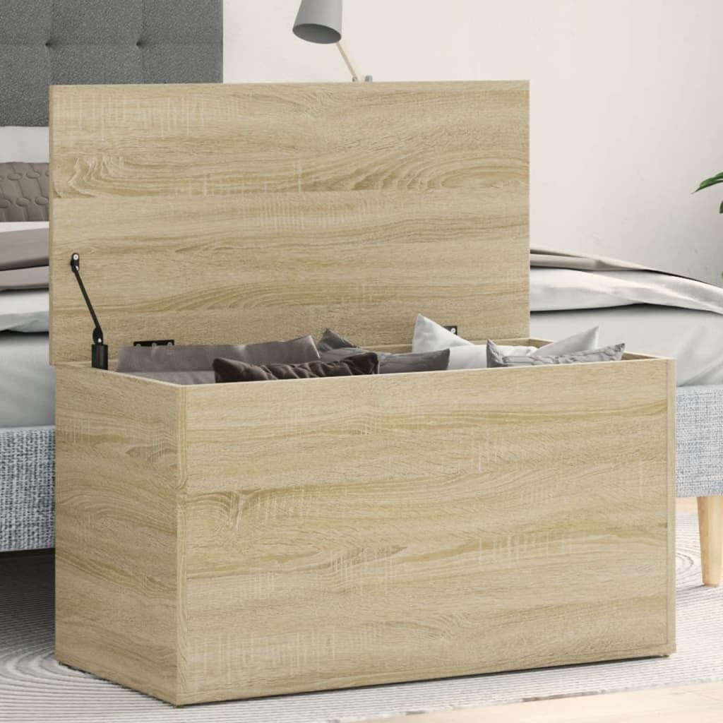 Générique Coffre de Rangement Chêne Sonoma 84x42x46 cm Bois d'ingénierie, Meubles, Armoires & Meubles de Rangement, Coffres de Rangement, Brun, (Poids 24.68KG)