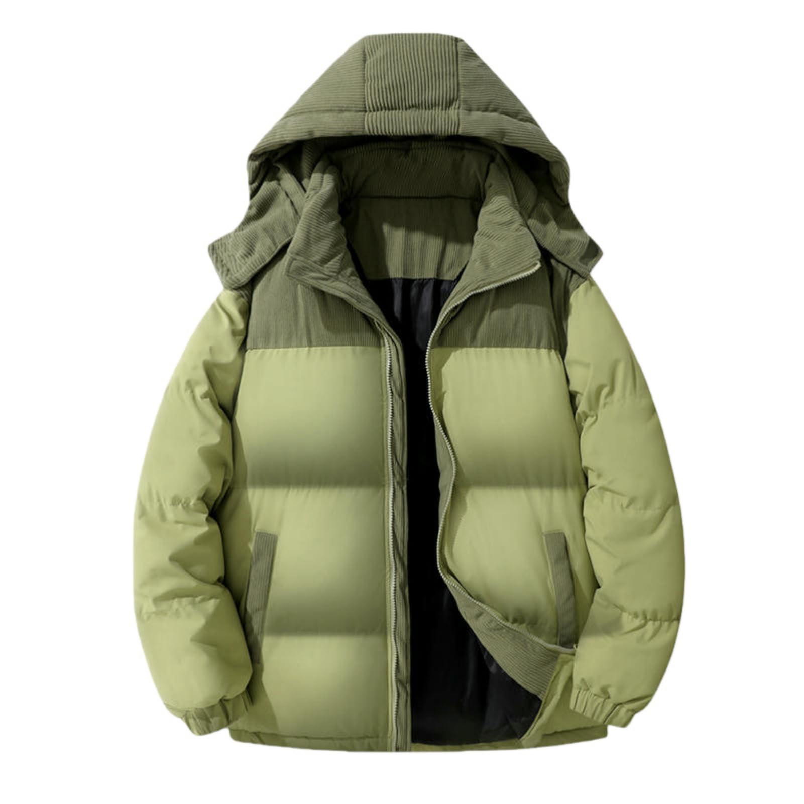 Veste d'hiver unisexe avec capuche amovible en patchwork chaud - 6