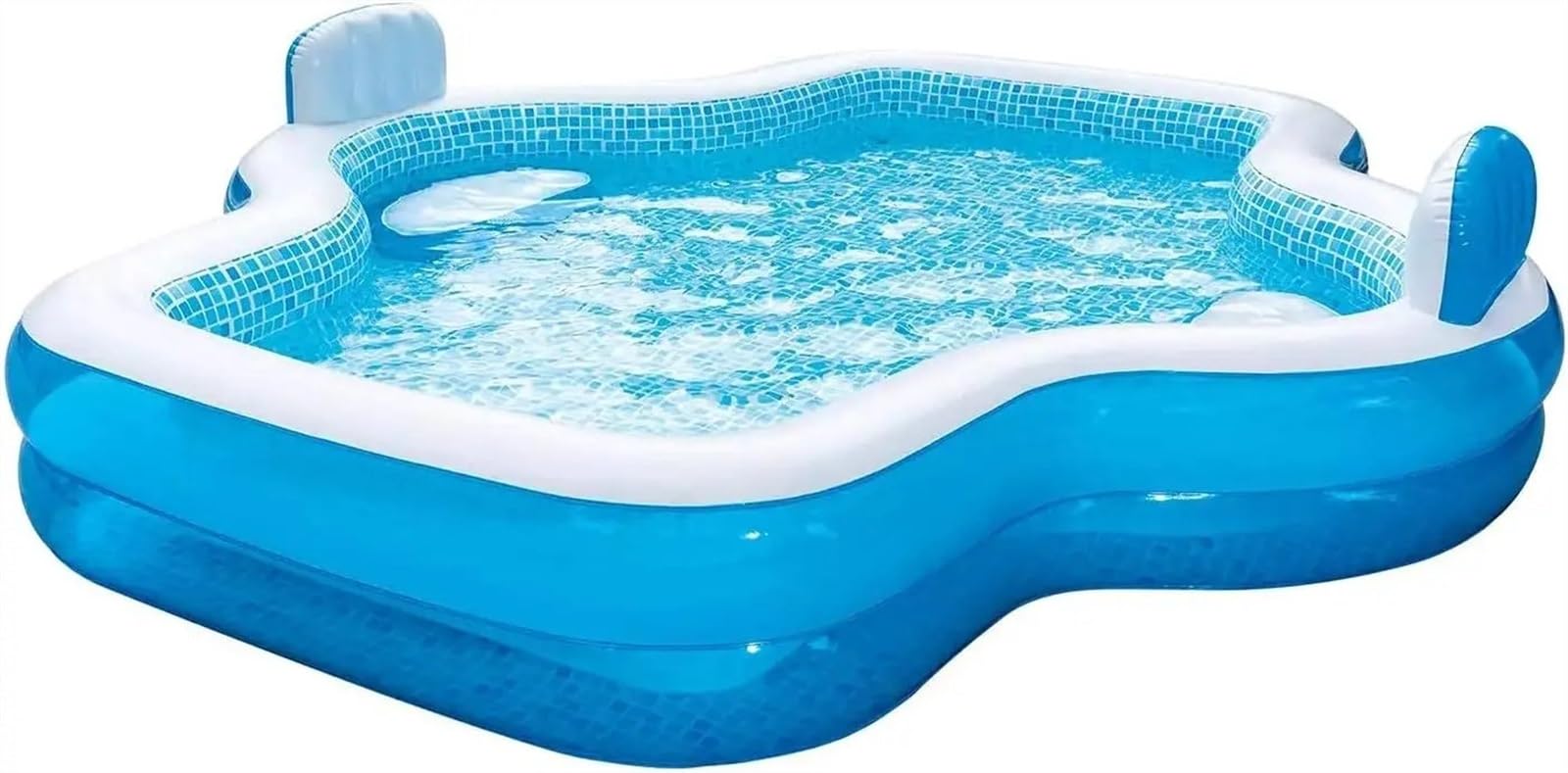 Kit d'entretien aspirateur Piscine Piscine familiale de 10 Pieds de Long, 2 sièges gonflables avec dossiers. 120" LX 110" WX 26" H