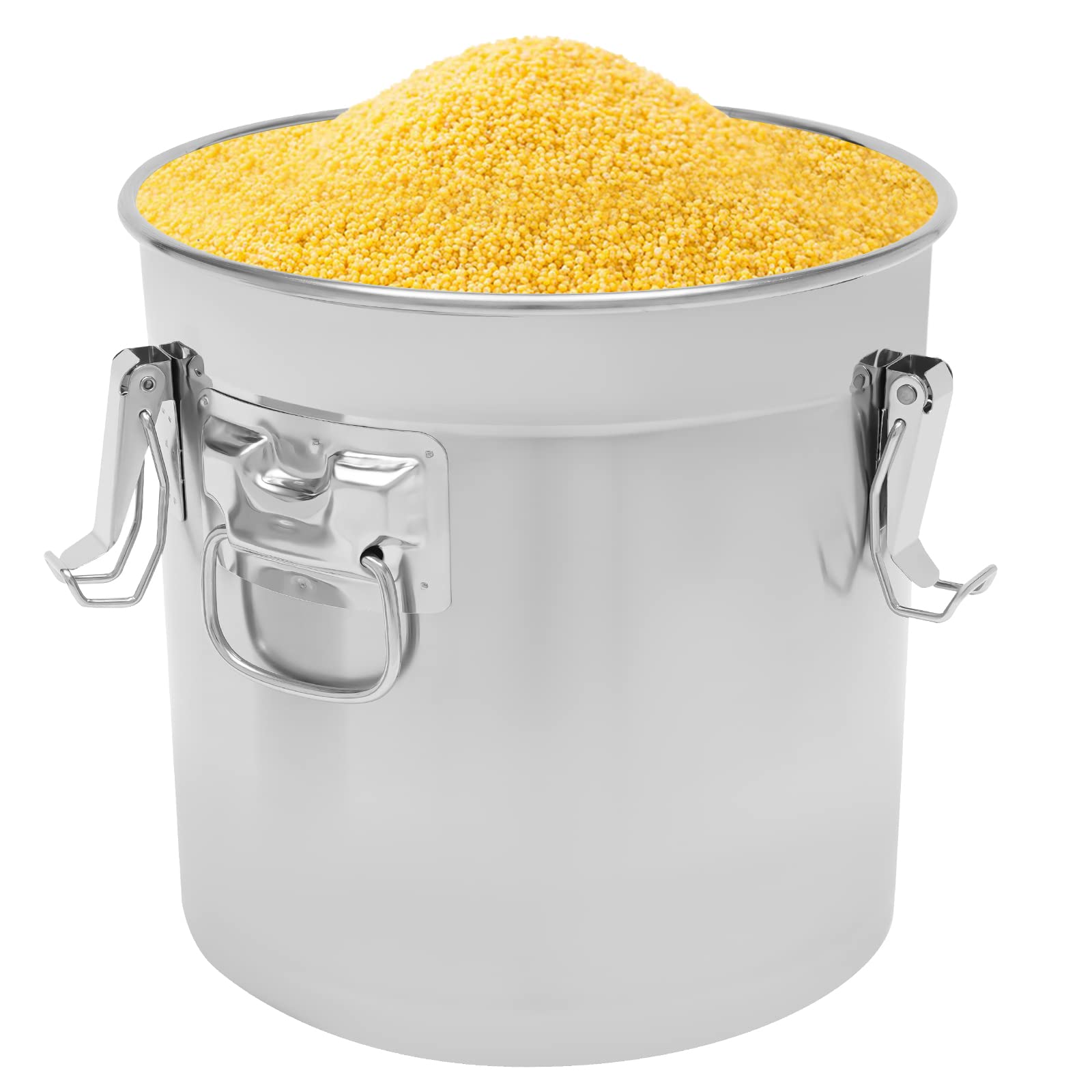 Edelstahl Getreidebehälter, 33L Groß Vorratsdosen Mit Deckel Küchengetreidebehälter für Müsli Spaghetti Zucker Mehl Aufbewahrung usw