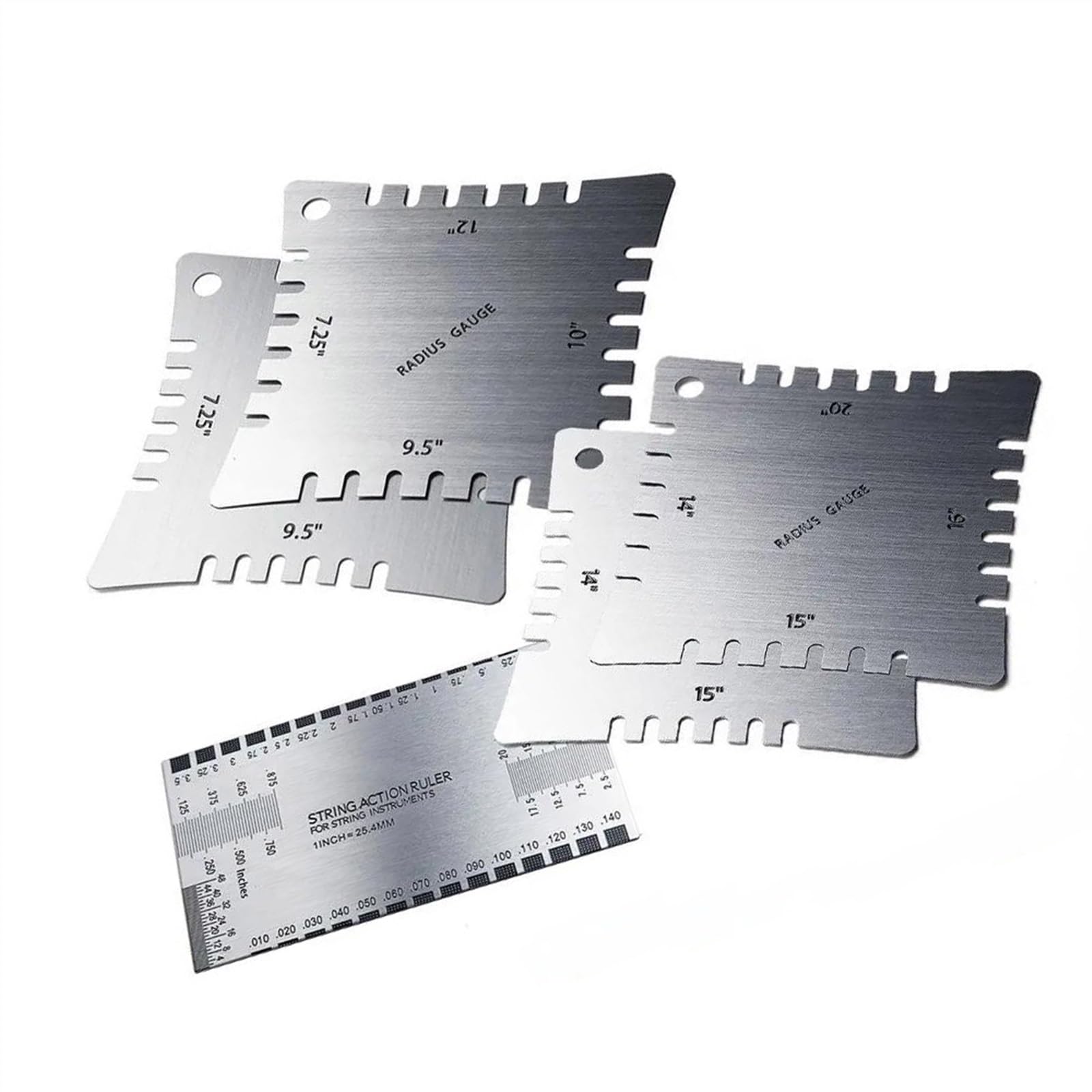 Set Di Strumenti Per Liutaio Di Chitarra Incluso Righello Per L'azione Delle Corde E Calibri Per Raggio Con Tacche Per Chitarra Per L'impostazione Del Basso