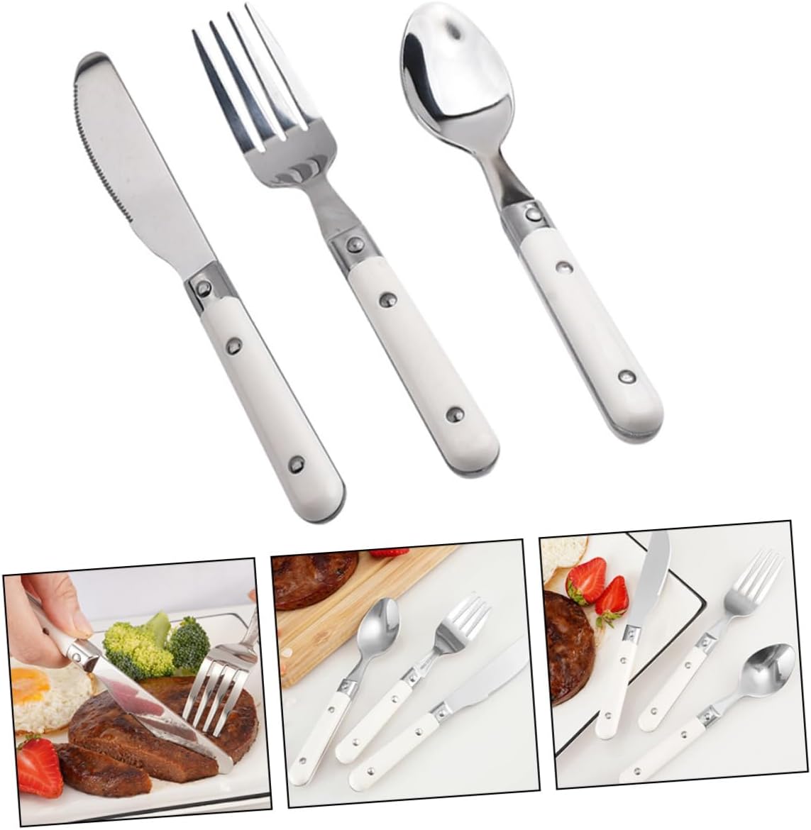 Stainless Steel Boys and Girls Cutlery Set Forks Spoons for School Lunch Home Tableware Accessory Kit Dish Set