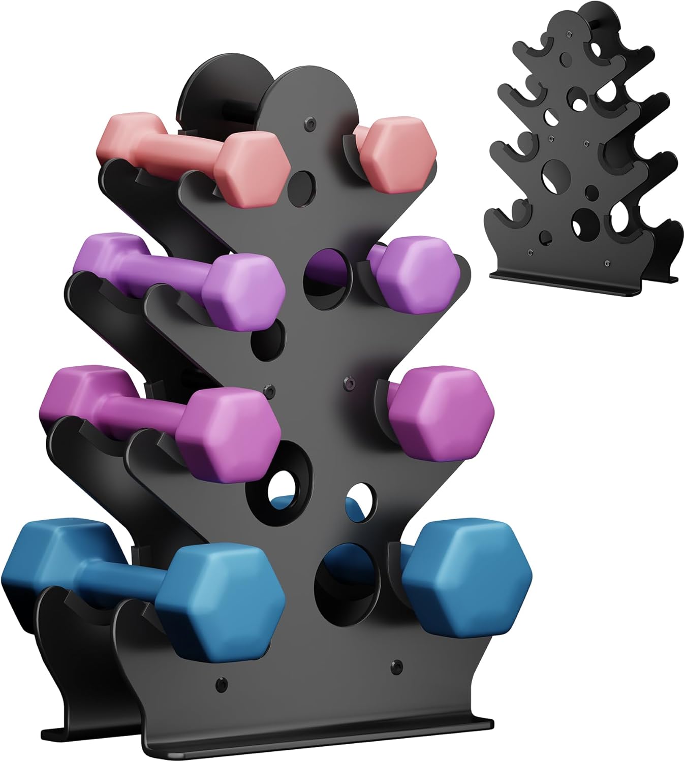 Dumbbell Rack Stand Only(Dumbbells Not Included) – Dumbbell Storage Rack with/without Wheels, Space Saver for Home Gym.