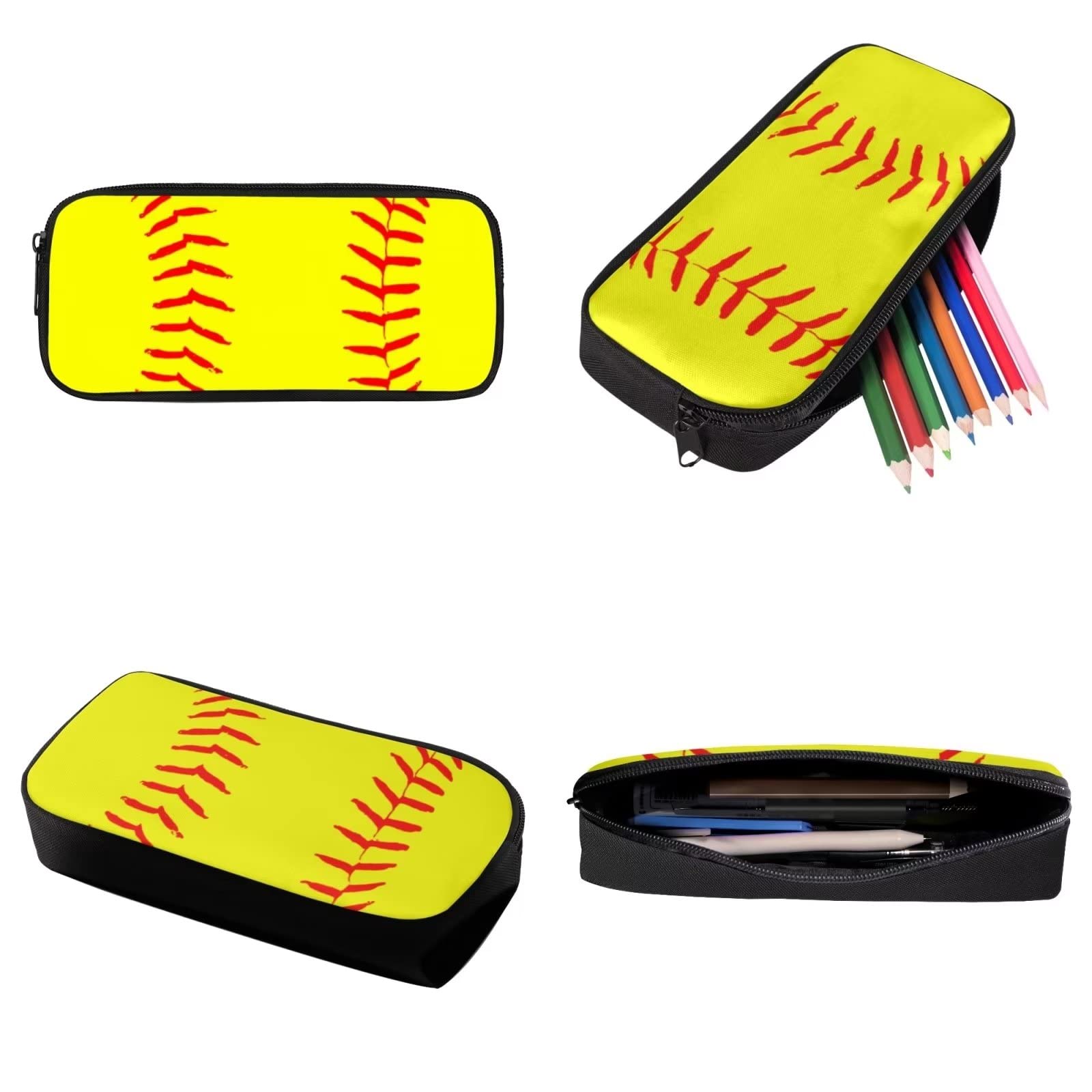 Poceacles Schultasche und Lunchbox-Set für Teenager, Jungen, Grundschule, Büchertasche, Federmäppchen für Grundschulkinder, Softball, Einheitsgröße