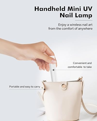 Miniatura 6 de MIRAGE LAYON Luz UV de mano para uñas, mini luz de uñas para uñas de gel, lámpara LED de uñas, mini secadora de uñas portátil para curar esmalte de
