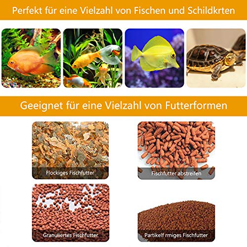 Futterautomat Aquarium, Fischfutterautomat Automatischer 200ml Große Kapazität Mit USB-Ladekabel Und LCD Display Geeignet Für Aquarium, Fischtank Und Schildkrötentank – Bild 6