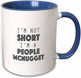 3dRose IM NOT SHORT IM A PEOPLE MCNUGGET 15oz Two-Tone Blue Mug