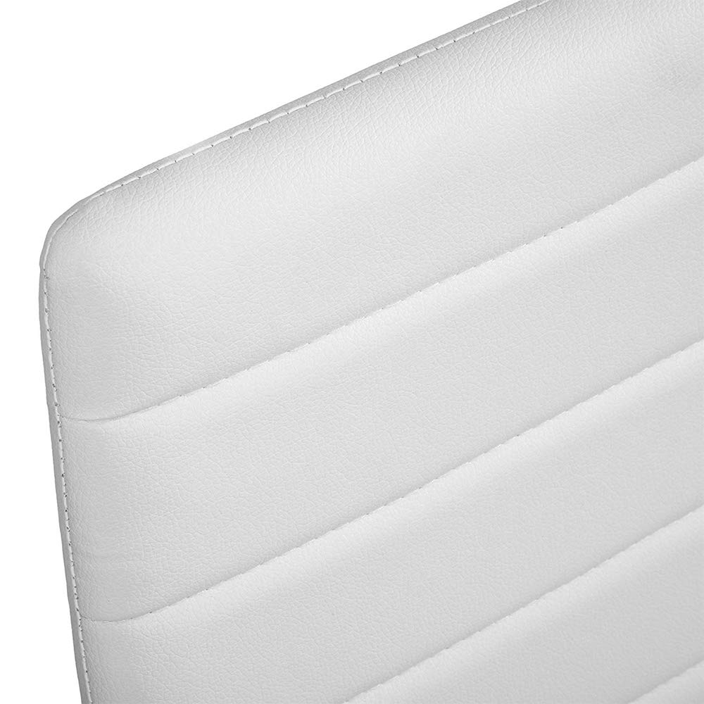 LANTUS Set 2 sedie impilabili Modello per Cucina Bar e Sala da Pranzo, Robusta Struttura in Acciaio Imbottita e Rivestita in Finta Pelle,2 pezzi (bianco)