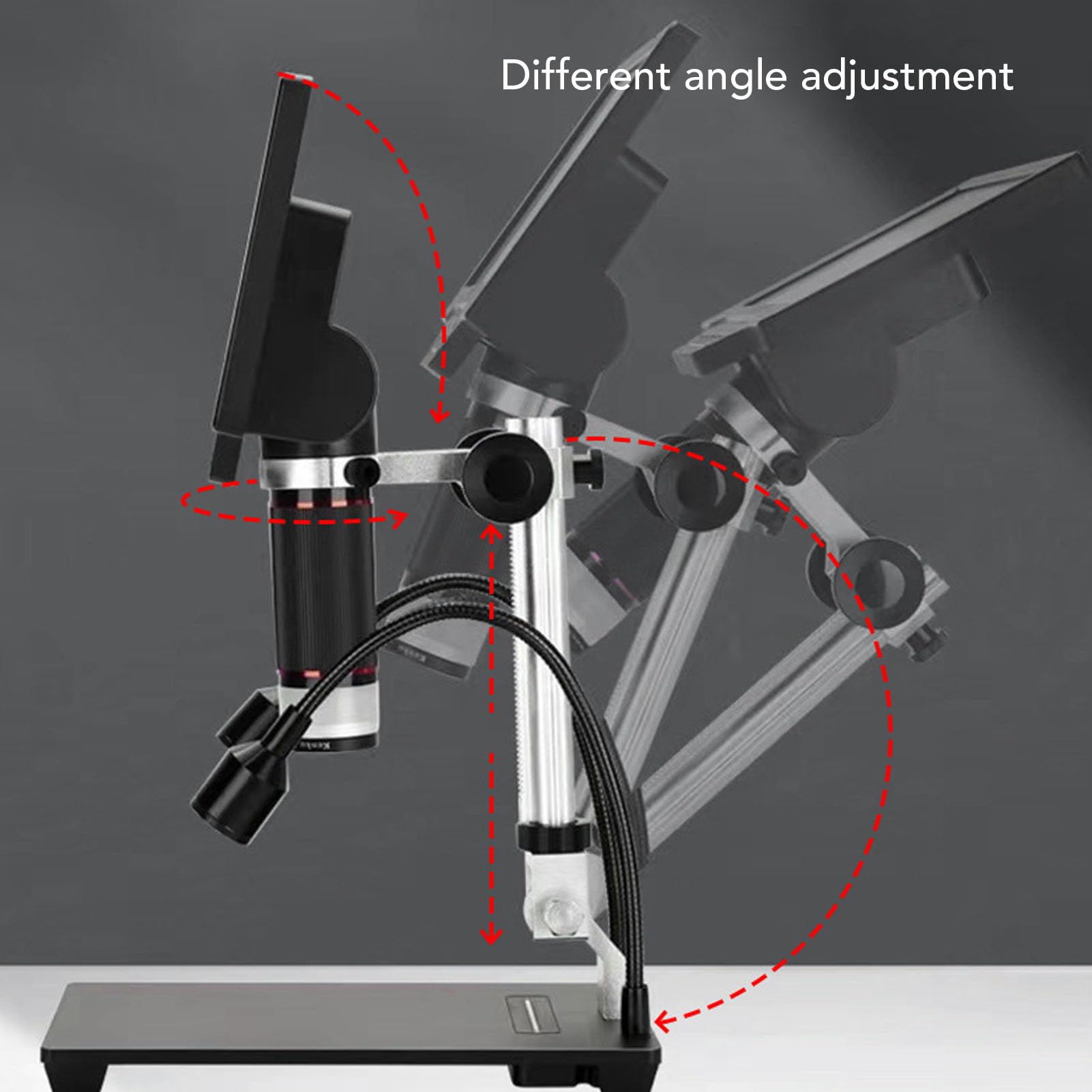 Microscopio Digital ElectróNico Led De 7 Pulgadas, Microscopio De Soldadura 1080p HD 528x, Kit De Microscopio BiolóGico, Microscopio BiolóGico Repaie ElectróNico
