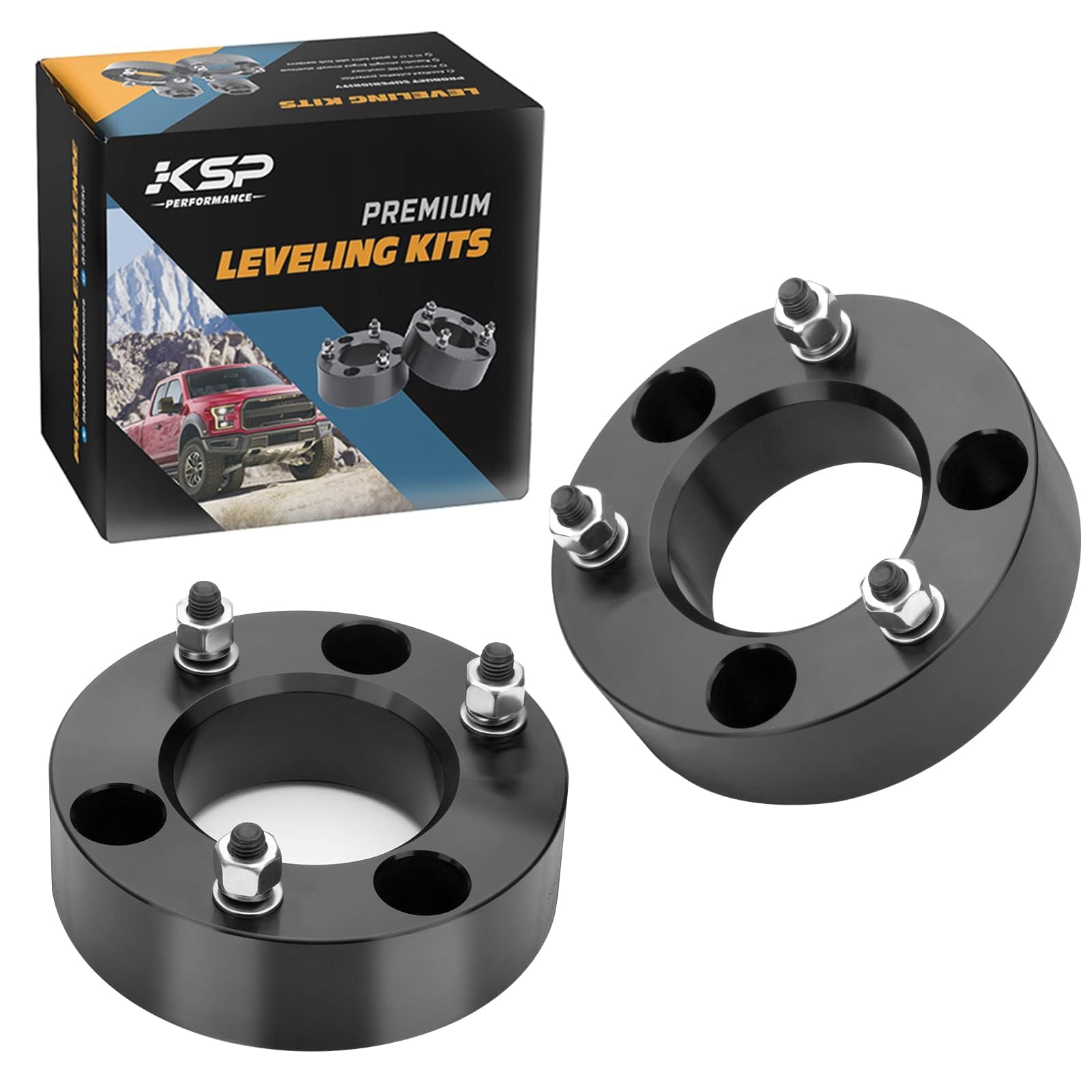 KSP PERFORMANCE Leveling Lift Kit for Ford F150, Leveling Kit 2.5" Front Kit For 2004-2019 F150 Front Strut Spacers Raise the Front Of Your F150 2.5 Inch Stage 2.0