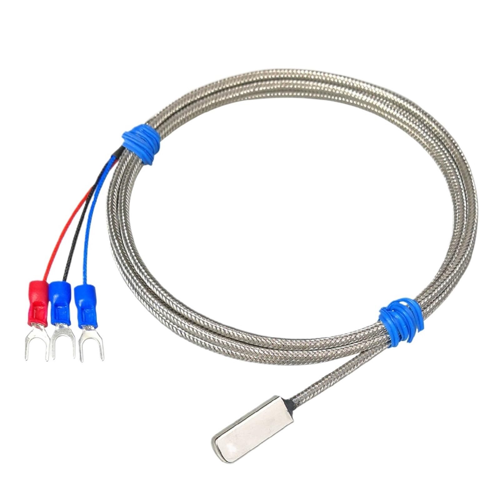 QfUxYYSLD Surface Temperature Sensor PT100 or K-Type Thermocouple Adhesive Probe High-Temperature Industrial Surface Sensor(PT100-H-1.5M)