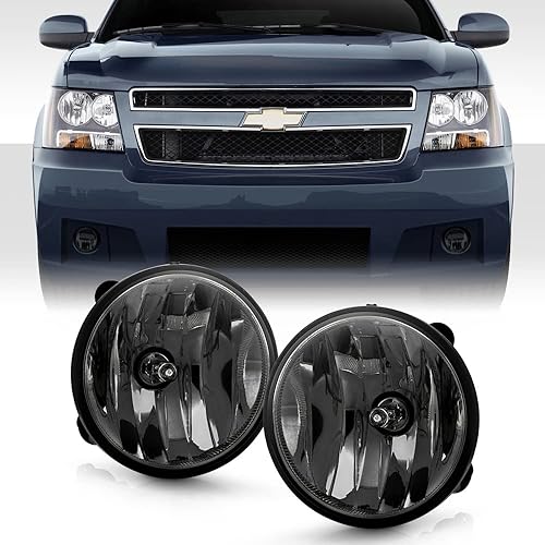 ACANII - Para Chevy Suburban Tahoe GMC Yukon Avalanche Acadia 2007-2014 lente ahumada, luces antiniebla, conjunto de par de lámparas