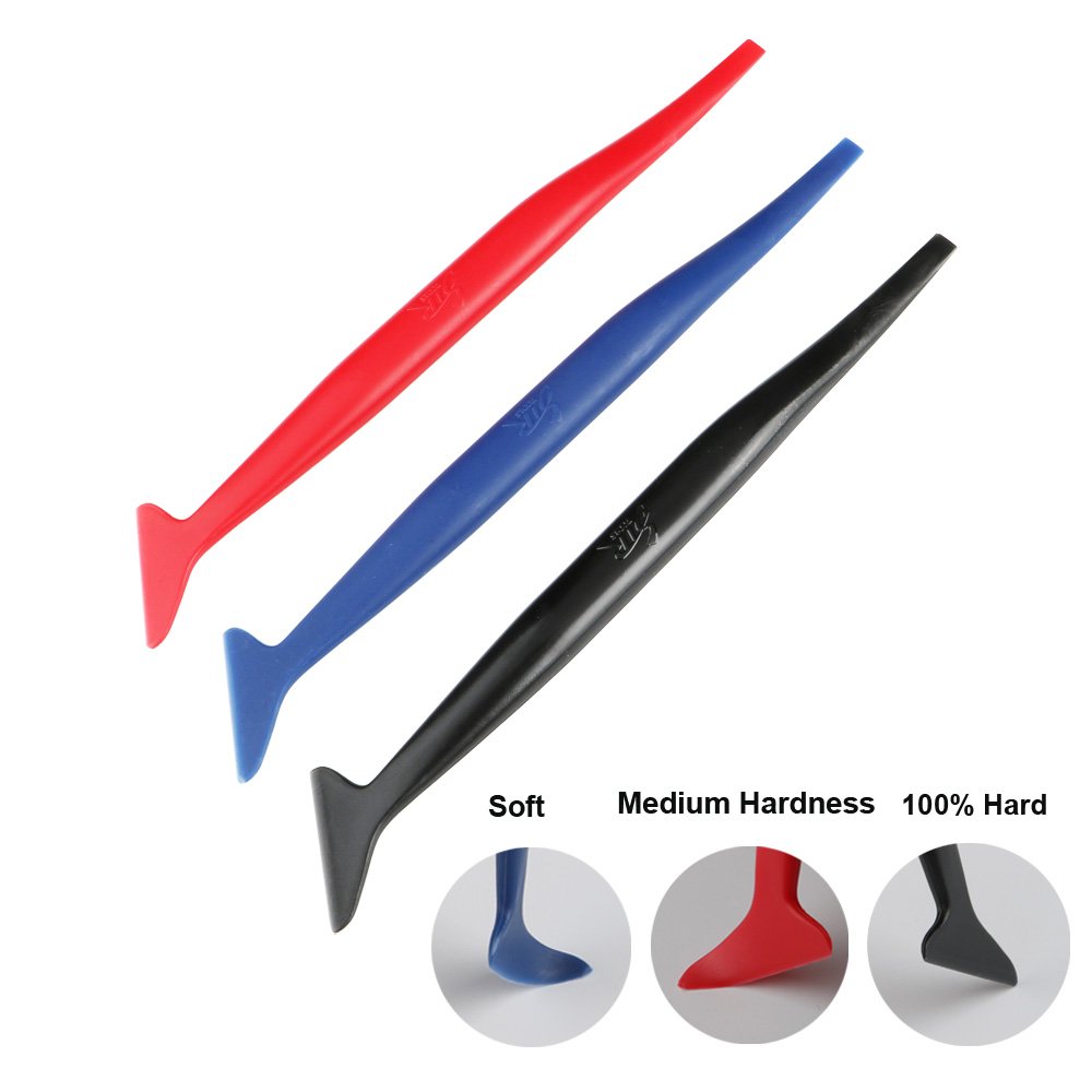 2 Stück Rakel Rakel für Folie Soft Folierungs Werkzeug Folienrakel Kunststoff Rakel für Fensterfolie Squeegee for Vinyl mit Filzkante für Auto,Möbelfolie,Fensterfolie,Folierung
