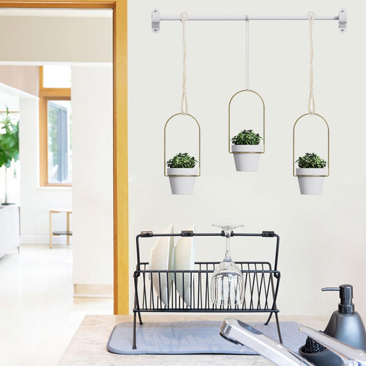 Alipis Lot De 5 Supports Muraux en Macramé pour Pots De Fleurs Robustes Et Sûrs À Suspendre Décoratifs pour La Maison 4 Pièces X 5