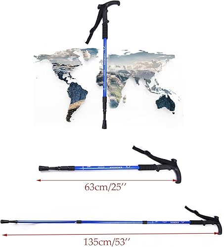Miniatura 5 de ThreeH Bastones de senderismo ligeros, diseño de mango antideslizante, ajustable, para viajes, senderismo, escalada, hombres y mujeres mayores