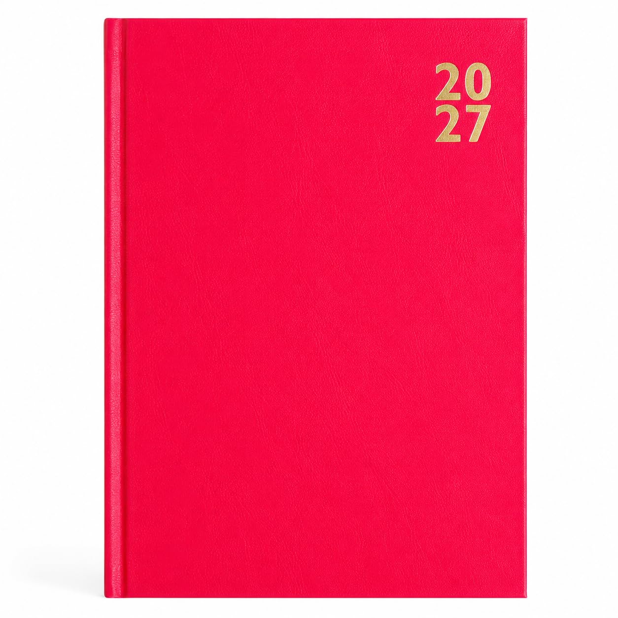2027 A4 Day to Page Appointment Diary With Half Hour Slot Personal Organiser Planner Hardback Half Page on Saturday & Sunday (Bright Pink)
