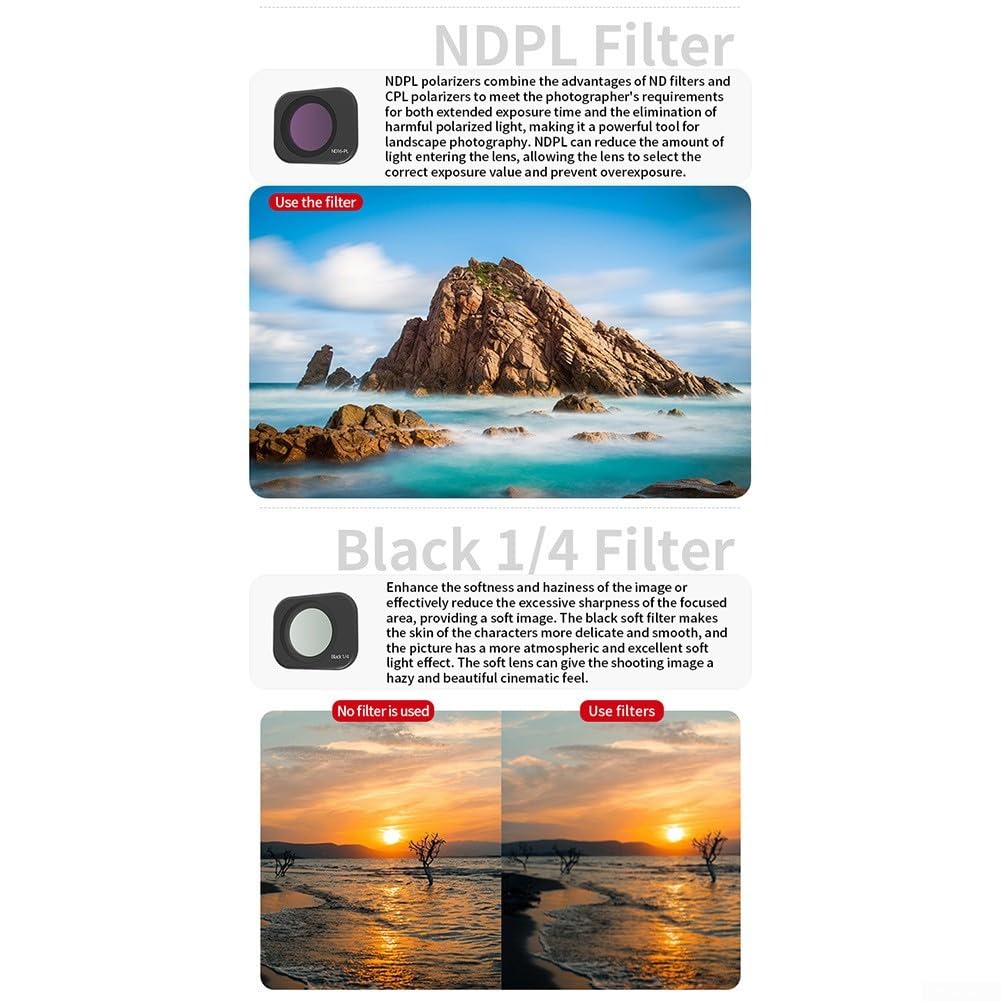 Set di filtri ND per DJI Lito 1/X1, vetro ottico HD multistrato, filtro polarizzatore CPL, accessori per fotografia (C)