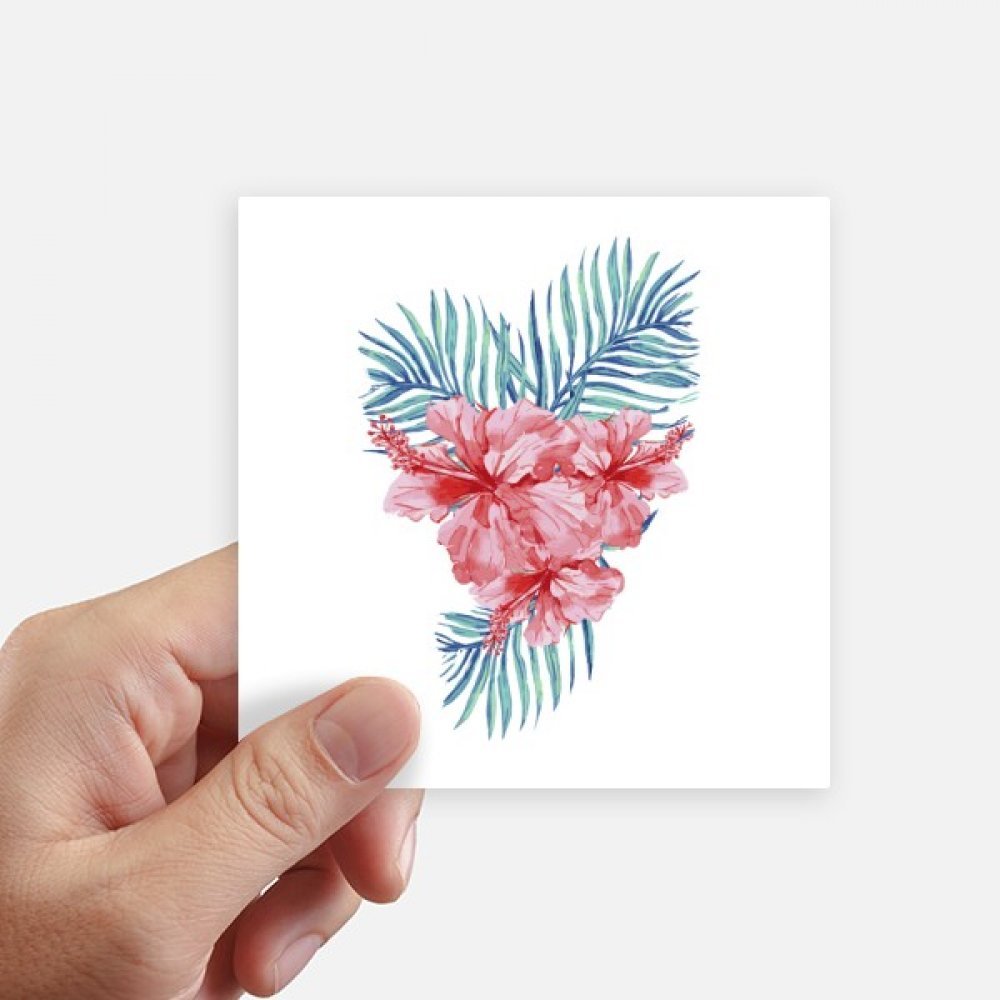 Autocollant carré plante rouge imperméable et résistant - Lot de 8 stickers 10CM