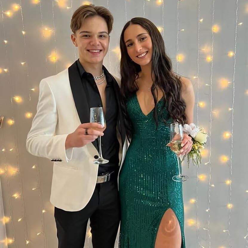 Sequin Mermaid Prom Dresses 2025 Sparkly V Neck Formal Dress Long Evening Party Gowns PU0423