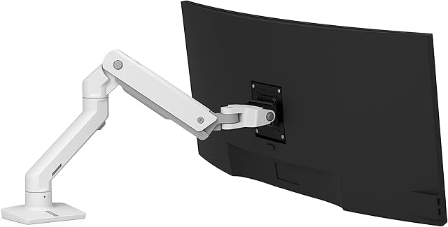 Ergotron HX Desk Monitor Arm - Mounting kit (articulating arm, desk clamp mount, grommet mount, pivot, mounting hardware, extension part) for Monitor - white - screen size: up to 42" - desktop