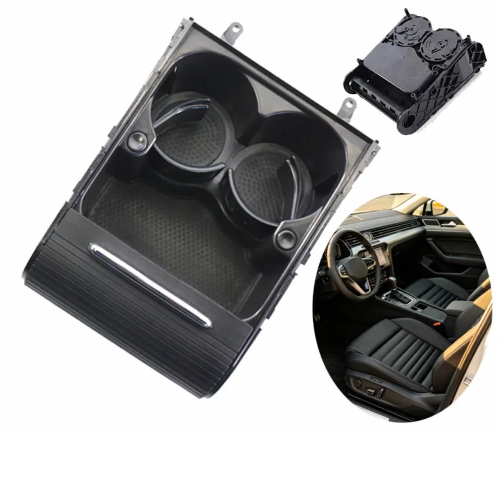 Centrale Consolle Portabevande Custodia Per Portabevande Per Tazza D'acqua Per Console Centrale Versione Europea 3CD858329A Compatibile Con Per Passat B7 2011-2015