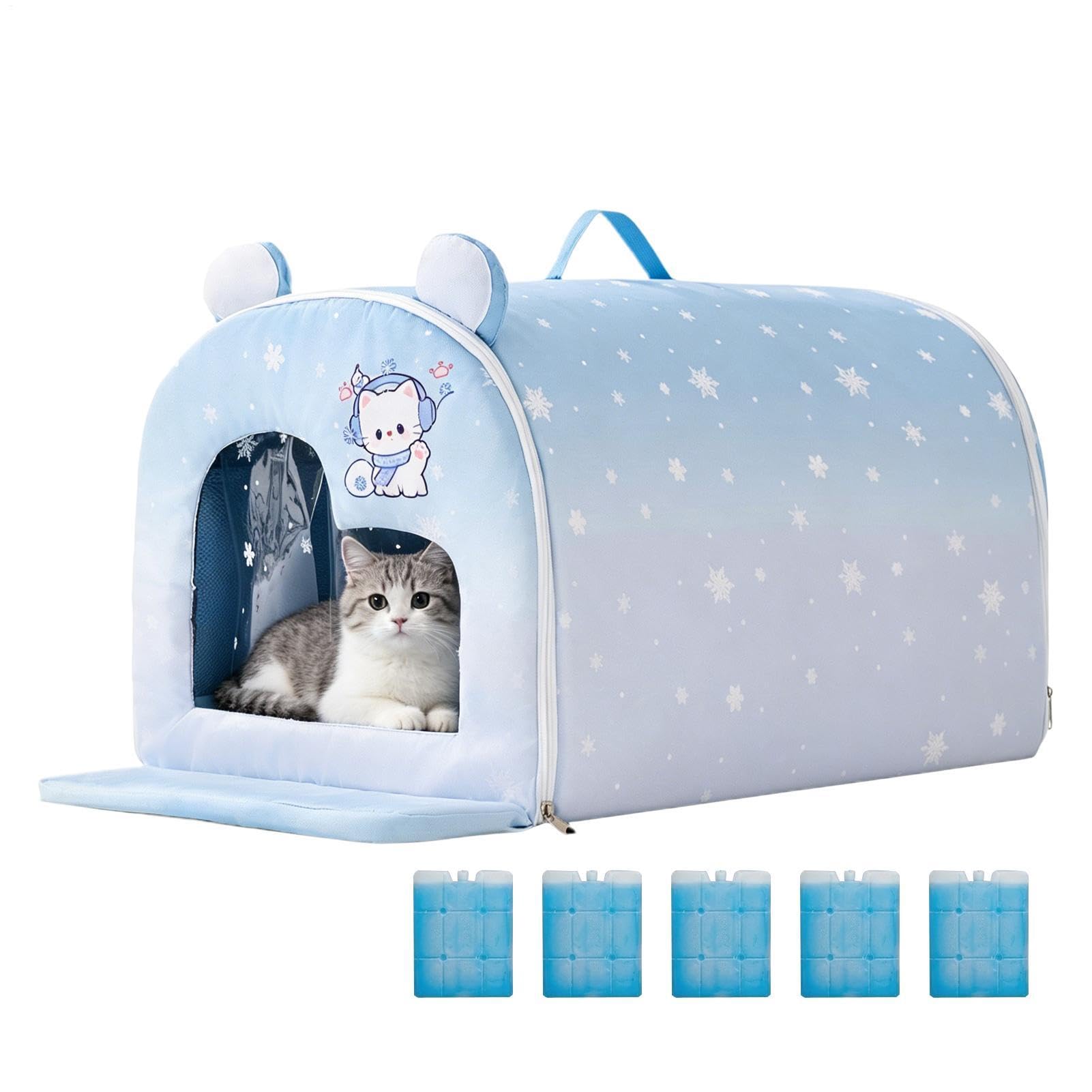 Niche à tapis de glace intérieure pour le confort estival du chat dans votre salon