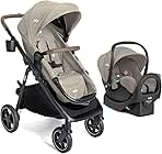 Joie Ginger LX Stroller and Rue Infant Car Seat Travel System with Anti-Rebound Base and All-Wheel Suspension (Dove)