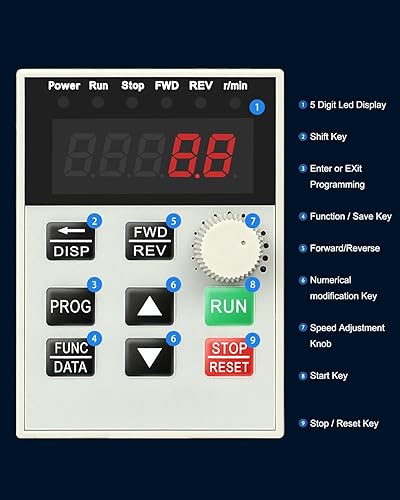 Miniatura 3 de FAHKNS Unidad de frecuencia variable AC 220V4KW 6HP 20A VFD Inversor monofásico a 3 Fase Convertidor de frecuencia para control de velocidad del