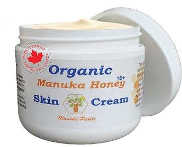 Organic Manuka Honey Skin Moisturizer Cream for Sensitive Dry Skin, Honey Relief for All Ages, Natural Moisturizer Cream for Face and Body, Made in Canada 4 OZ