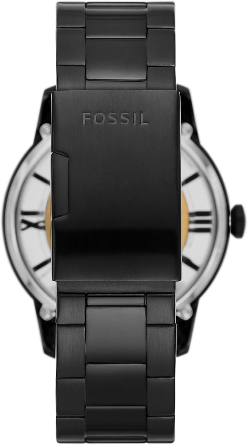 Fossil Men's Townsman Automatic Stainless Steel and Leather Two-Hand Skeleton Watch
