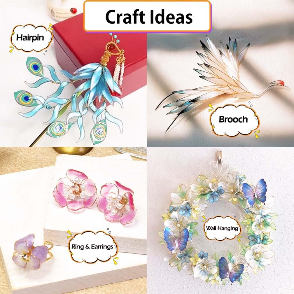 FUNSHOWCASE UV Dip Resin Crystal Clear 200ml Kits for Wire Flowers DIY Jewelry Art
