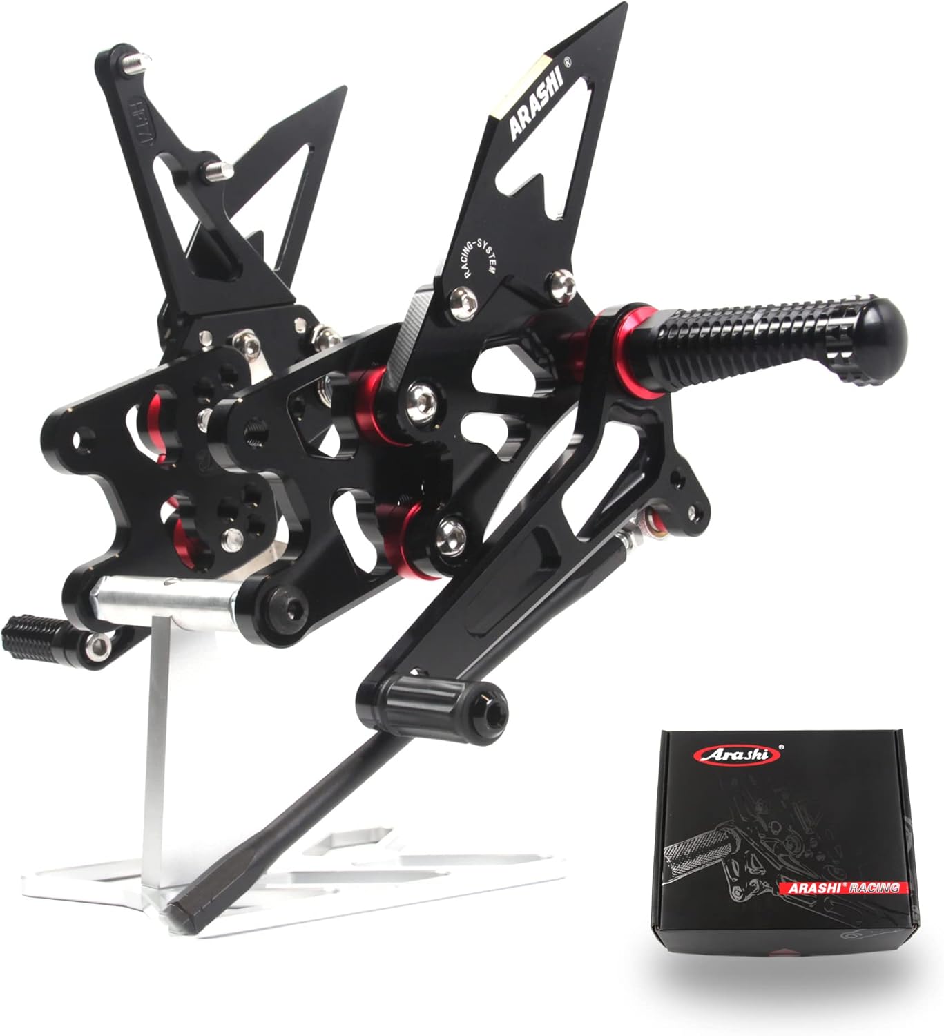 Arashi (Version 2.0) Rearsets for Suzuki GSXR 1000 2007 2008 Motorcycle Accessories Adjustable Footrests Foot Peg Rear Sets GSX-R 1000 GSX-R1000 GSXR1000 Black 07 08